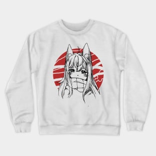 Fox girl art draw fan Crewneck Sweatshirt